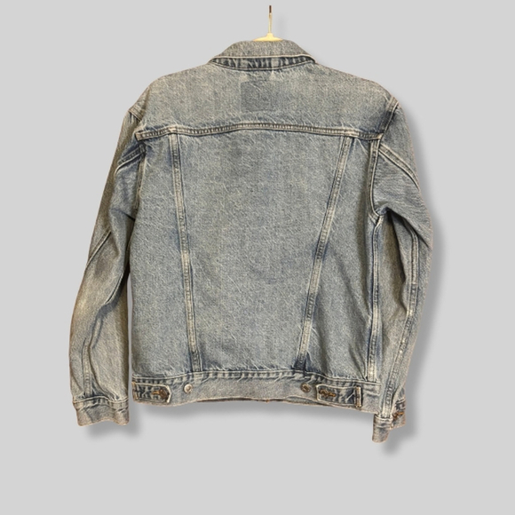 Levi's The Original Baggy Trucker Denim Jacket Side Welt Pockets Light Blue W S - Picture 2 of 10